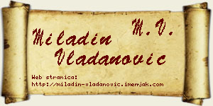 Miladin Vladanović vizit kartica